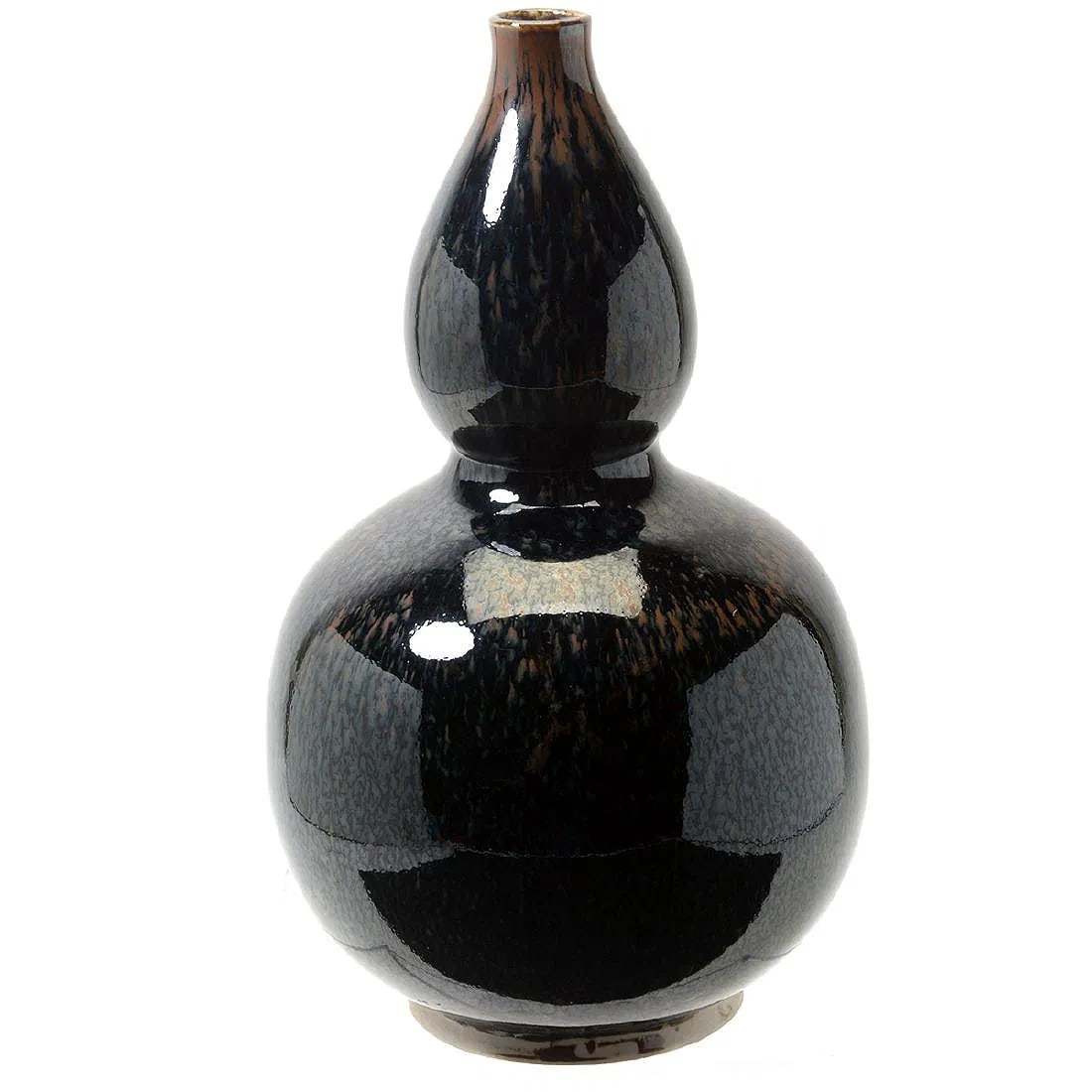 Chinese Dingyao Russet Splashed Black Glazed Double Gourd Vase. (1 of 4)
