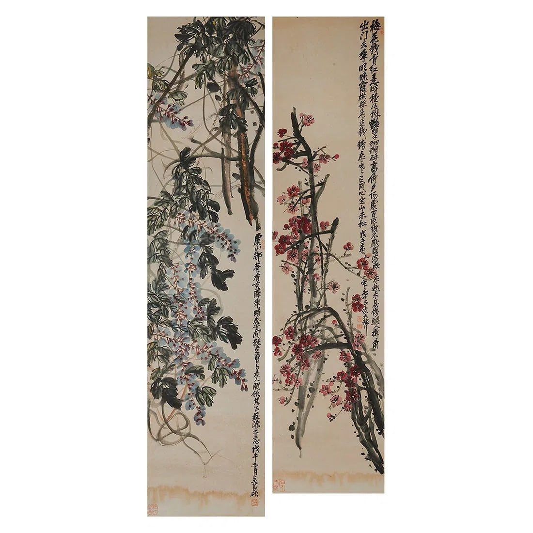 Asian Chinese painting Qi Baishi (1864-1957): 'Lotus and Dragonfly' Ink and color on paper (1 of 7)