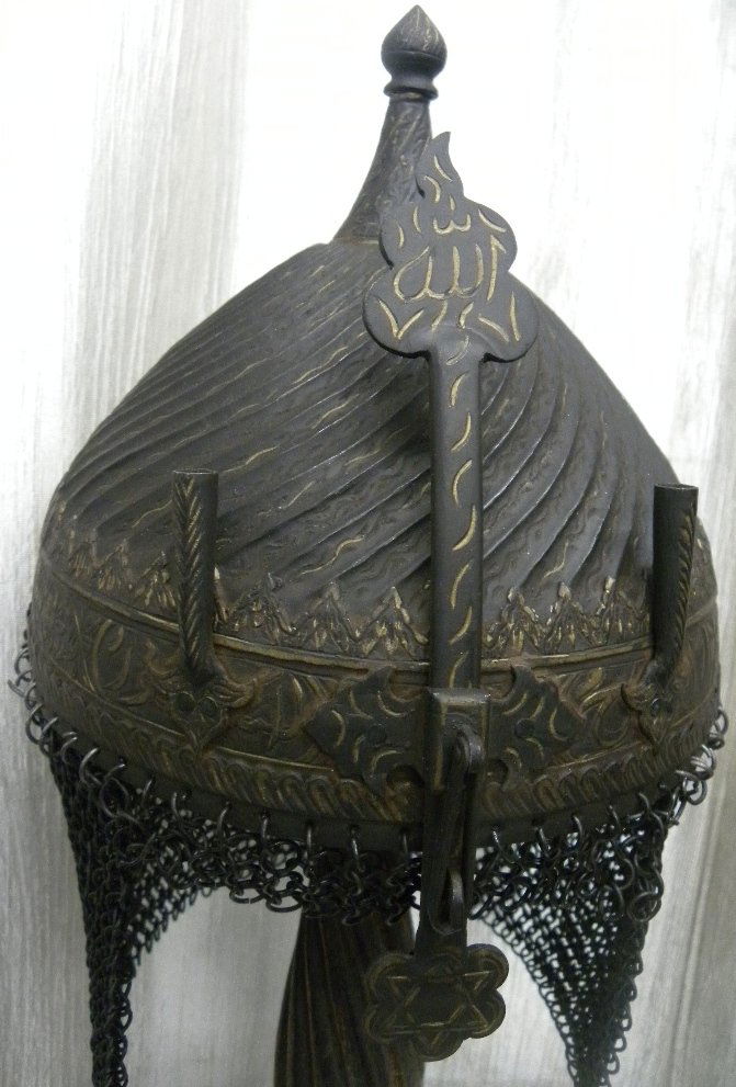 TURKSIH OTTOMAN WARRIOR HELMET VINE BANDS ARABIC WRITE (1 of 10)