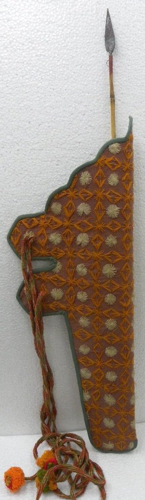 ANTIQUE PERSIAN PERSIAN QUIVER WOOD ARROW IRON TIP FUR (1 of 6)