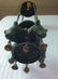 RARE 19 c. UNUSUAL 4 BEAR HEAD CANDLE STAND
