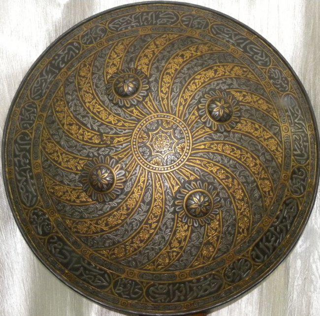 RARE INDO PERSIAN WARRIOR SHIELD VINE BAND DENSE FLOWER (1 of 7)