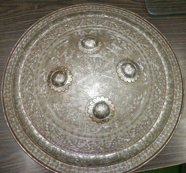ORNATE ANTIQUE INDO PERSIAN SHIELD LARGE  CONVEX FORM (1 of 9)