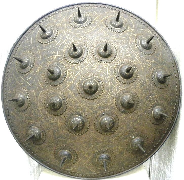 AMAZING PERSIAN WARRIOR SHIELD 21 SPIKES LIKE PYRAMID (1 of 10)