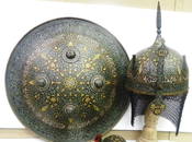EXCEPTIONAL INDO PERSIAN WAR HELMET SHIELD & ARMGUARDS