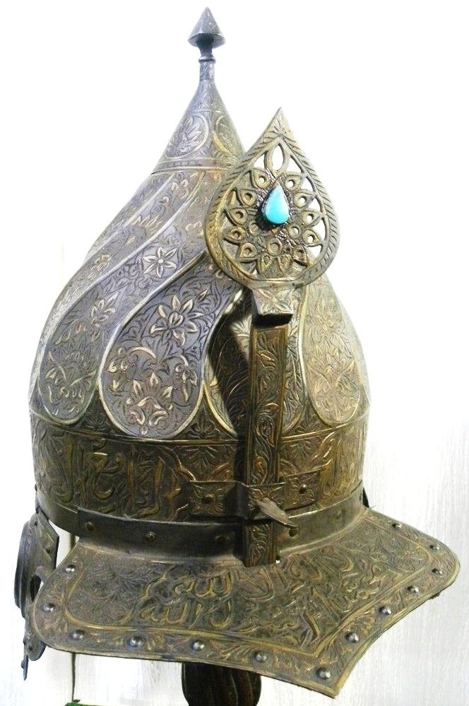 AMAZING MILITARY TURKISH STYLE WARRIOR HELMET VISOR NECK EAR GUARD HIGHLY PRICED JEWEL (1 of 9)