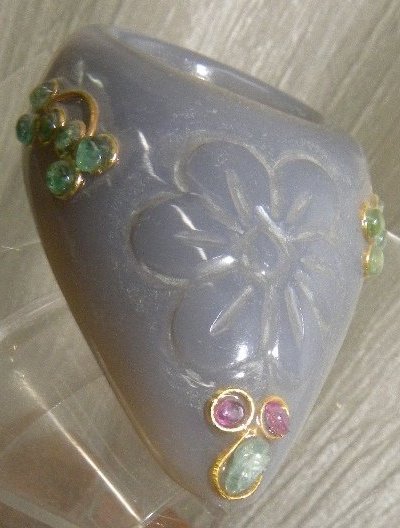 RARE ARCHERY THUMB RING ASIAN JADE JEW (1 of 5)