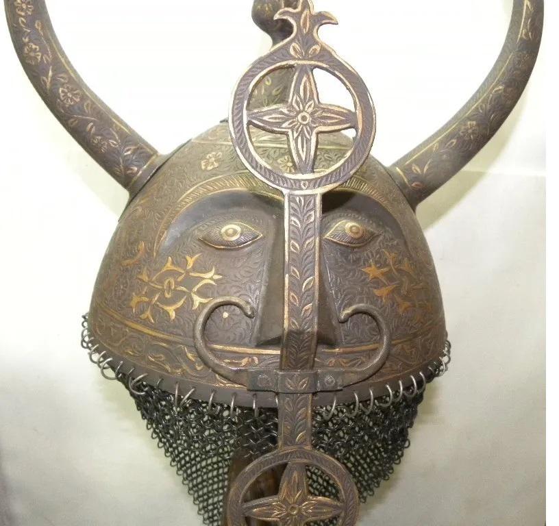 ARMOR INDO PERSIAN KHULA KHUD HELMET DEVIL FACE ARABIC INSCRIPTION SKULL LAVISH DECORATION (1 of 8)