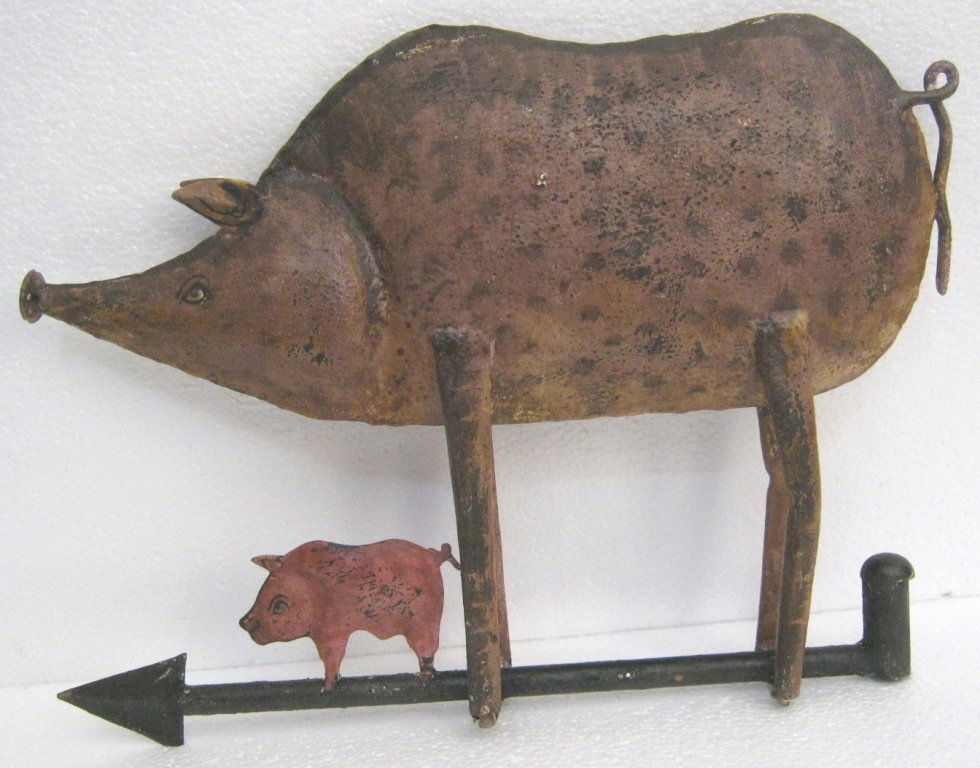 Iron pig with piglet weather vane (1 of 8)