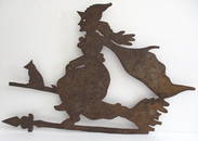 Halloween witch on broom weather vane