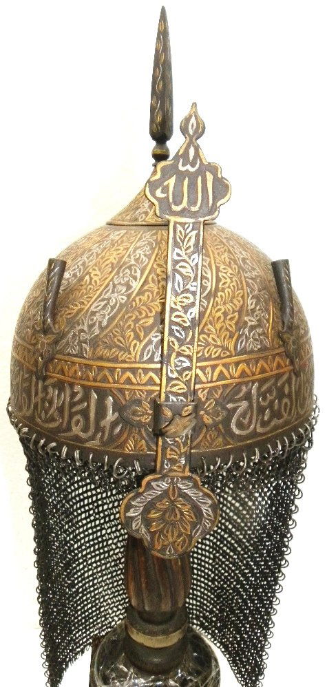 MUSEUM LEVEL PERSIAN STYLE WARRIOR HELMET ARABIC INSCRPTON VINE BAND (1 of 7)