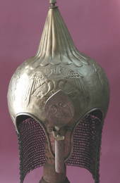 ARMOR MUSEUM LEVEL WARRIOR BRASS SHIELD HAND EMBOSSED EAGLE BIRDS FIGURE