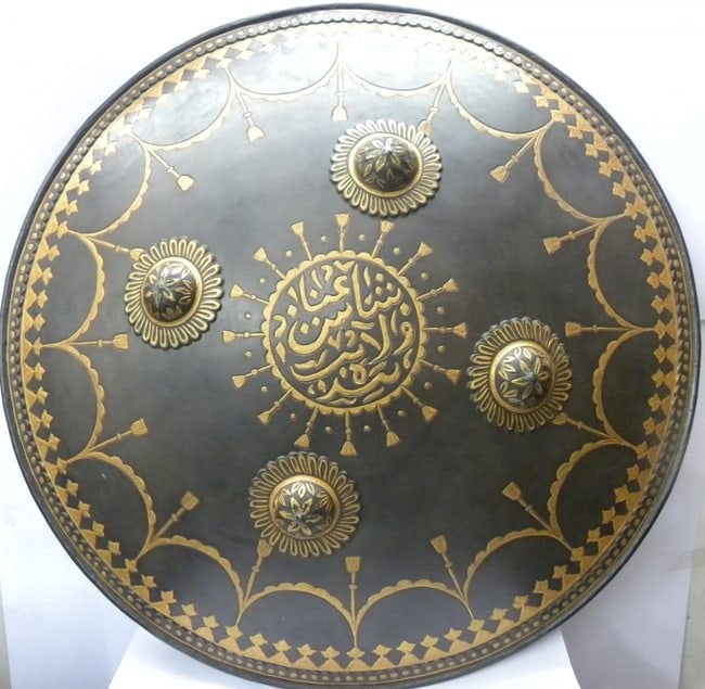 ARMOR MUSEUM LEVEL MUGHAL STYLE MILITARY WARRIOR SHIELD CENTRAL ARABIC CALLIGRAPHY (1 of 7)