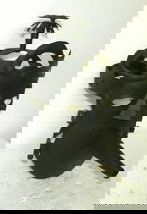 RARE PUNISHMENT MASK WITH FLUTE FOR BAD MUSICIAN HAND FROGED STEEL: Beautifully handmade steel mask with flute is a symbol that he plays very bad flute and a bad musician. After making wear this mask was tied on pole or tree in public place so maximum passers could se