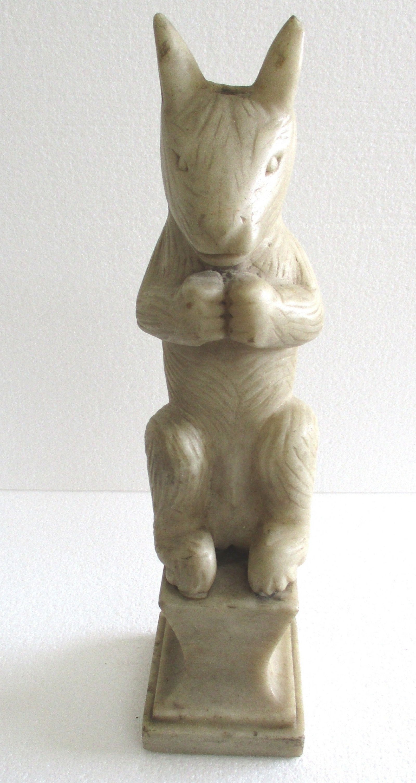Marble decorative Rabbit , fine carving . Doorstop: Marble decorative Rabbit , fine carving . Size : 17.00 x 4.20 x 4.20 inch . Ref : 295 .