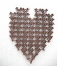 ANTIQUE OLD LINKED HEARTS DOOR MAT / HEART FLOOR MAT
