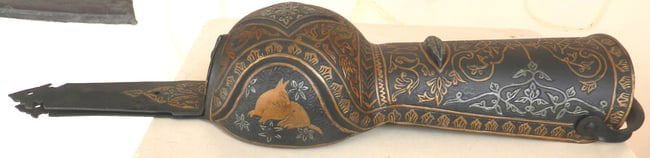 ANICENT ANTIQUE GAUNTLET PATA 2 SIDES RABBIT FIGS SWORD WARRIOR HAND GUARD SURFACE FLORAL (1 of 8)