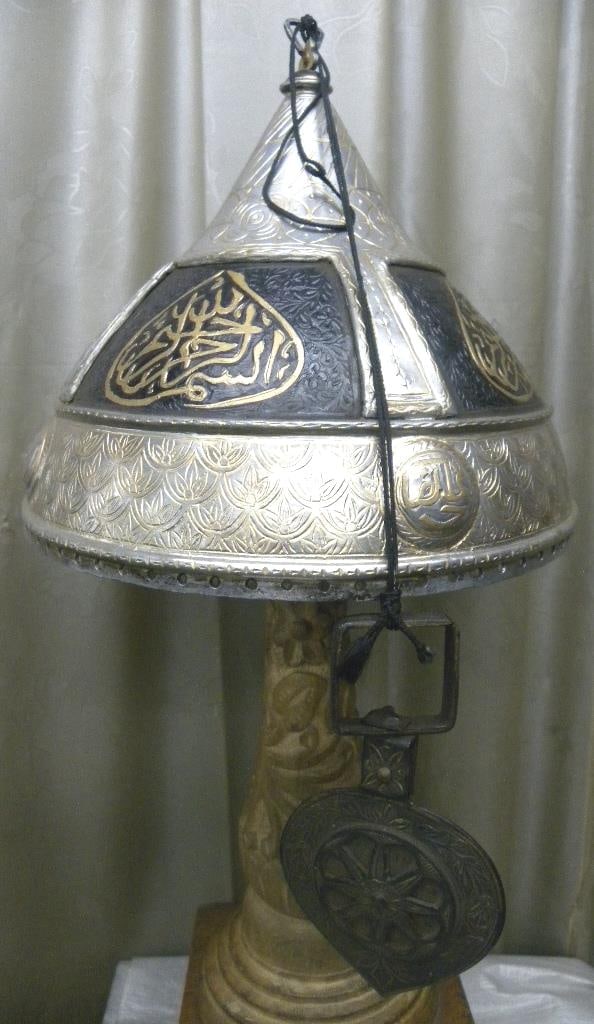 INCRDIBLE PERSIAN HELMET WITH HOLY ANNULET ARABIC INSCRIPTION (1 of 9)