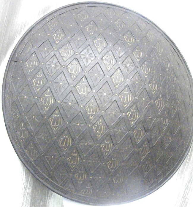 AUTHENTIC OLD STOCK ANCIENT SHIELD ENTIRE SURFACE GODD ALLAH NAME ENGRAVED COVERED IRON STRIPS (1 of 9)