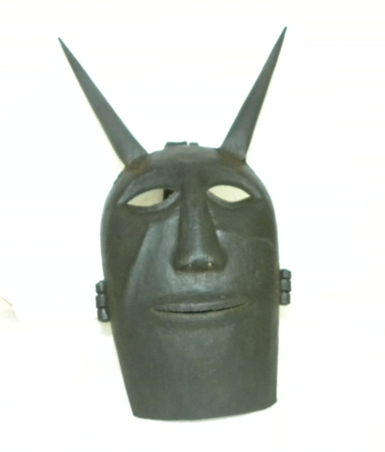 RARE PUNISHMENT MASK 2 LONG HORNS HAND FROGED STEEL (1 of 9)