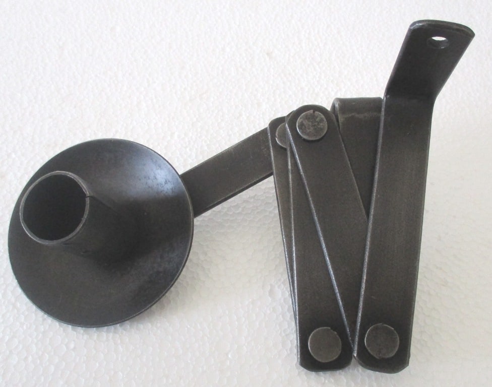 Folding candle holder riveted: Folding candle holder riveted .Size : 18.50 x 4.25 x 3.00 inch . LA 233 .