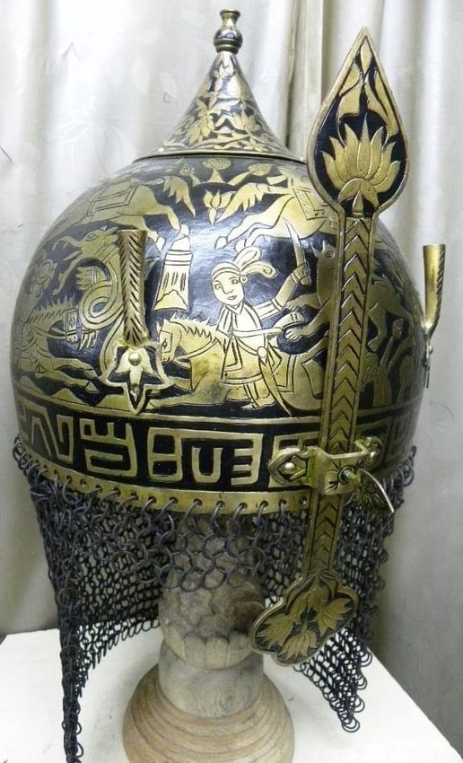 INCREDIBLE GEM OF COLLECTION PERSIAN WARRIOR HELMET REVIVAL KUFI CALLIGRAPHY (1 of 10)