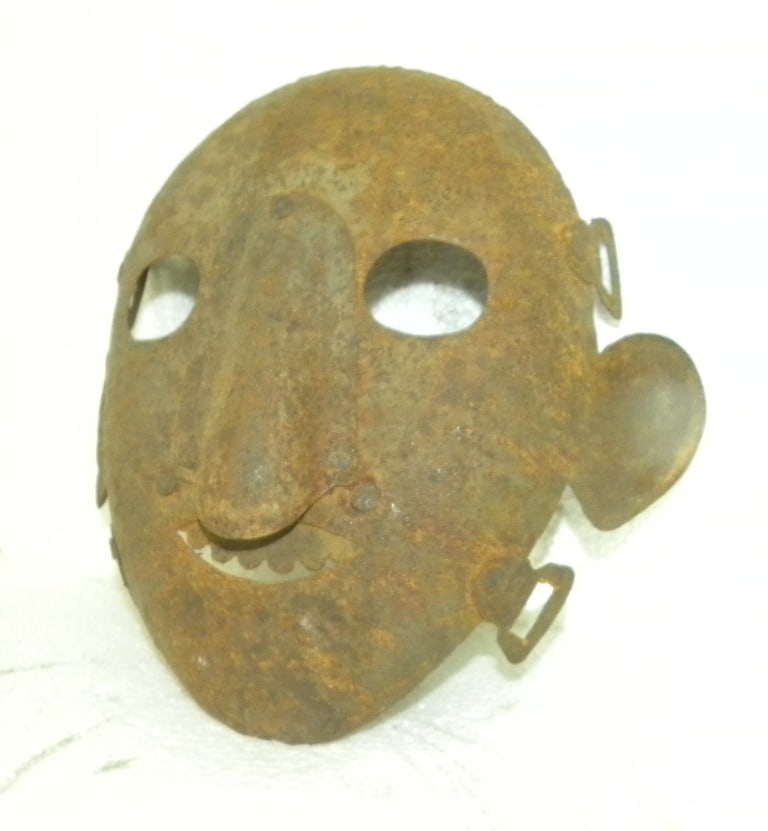 RARE PUNISHMENT MASK HAND MADE STEEL: Beautifully hand made steel mask hand made of steel is a symbol for punishment who does wrong in society for someone. Mask has very detailing and seems to be made by some master artist. After making w