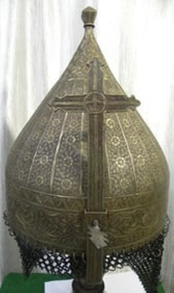 ANICENT MEDIEVAL HELMET WITH CHRISTIAN HOLY SIGN CROSS MELON CUT SHAPE (1 of 11)