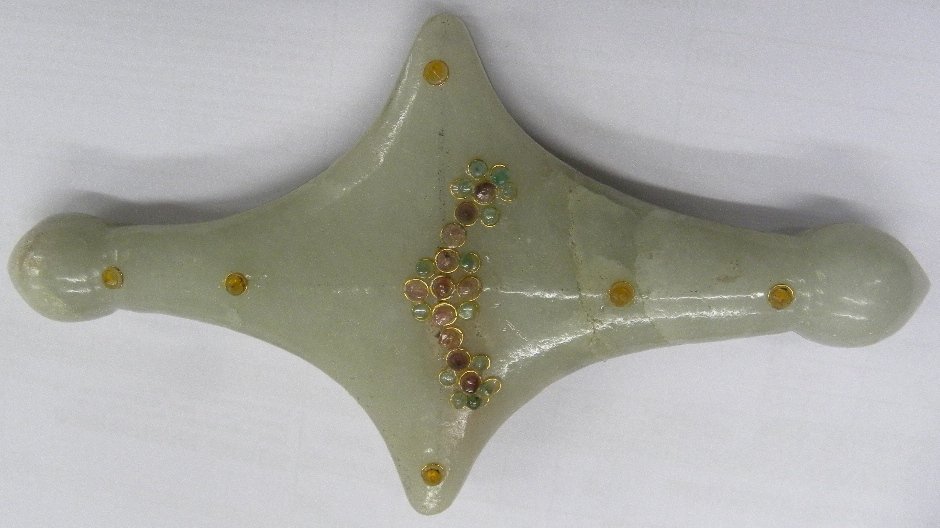 PERSIAN  SWORD CROSS GUARD  QUARTS STONE REAL GEMS (1 of 7)