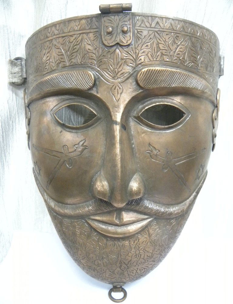 INDO PERSIAN COPPER PLATED WARRIOR FACE MASK SULEYMAN (1 of 8)