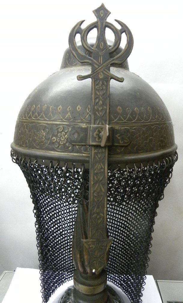 UNIQUE INDIAN SIKH WARRIOR HELMET BUMP TOP HAIR KNOT