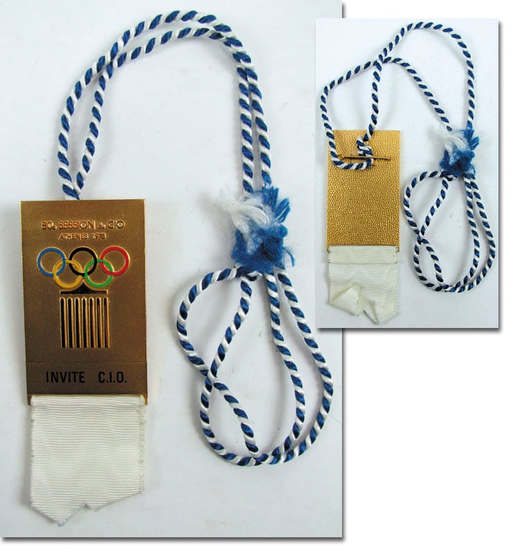 Olympic Games 1978. Participation badge IOC - Participation badge "80th Session du IOC Athenes 1978" (1 of 1)