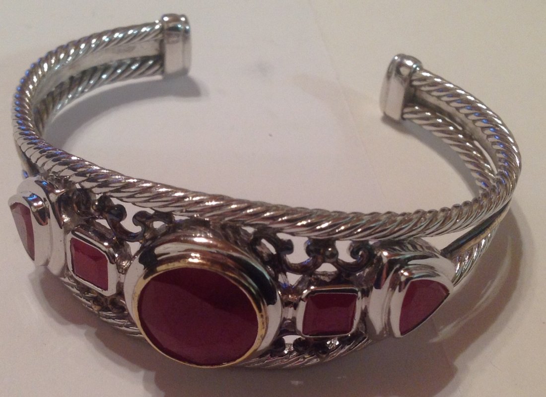 estate vintage Sterling thailand cuff bracelet (S) (1 of 4)
