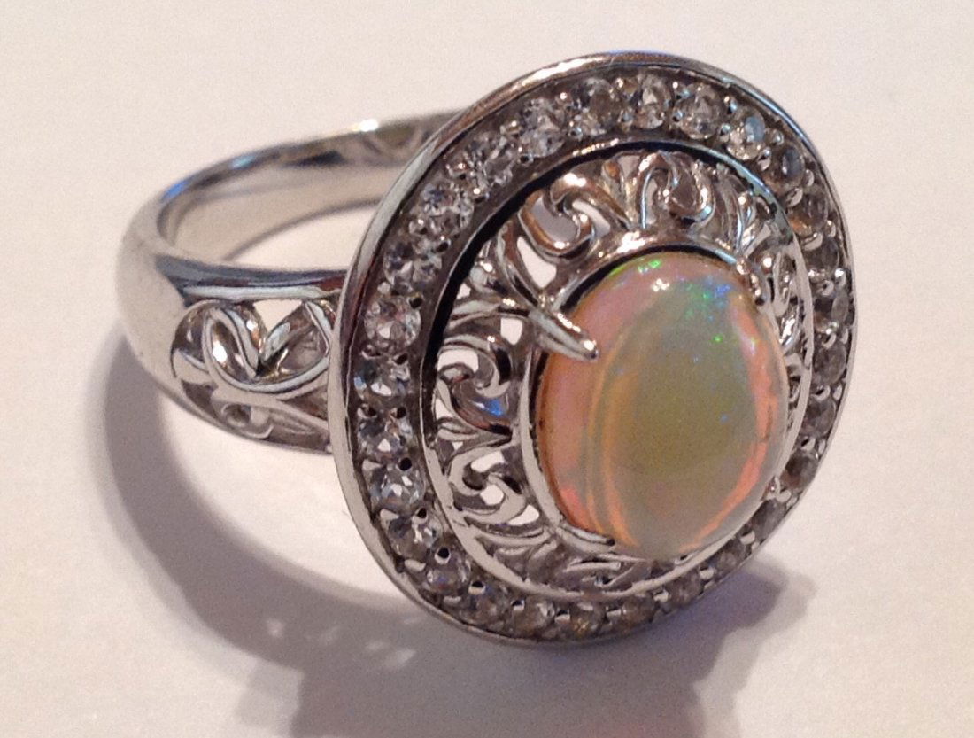 Estate vintage gemstone Sterling silver ring (S) (1 of 3)