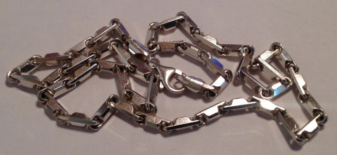 Estate sterling AGI Italy unique 16" heavy necklace (S) (1 of 5)