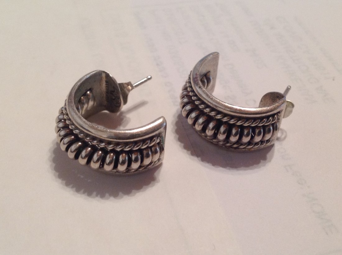 Estate Native American Sterling silver earrings (S) (1 of 4)