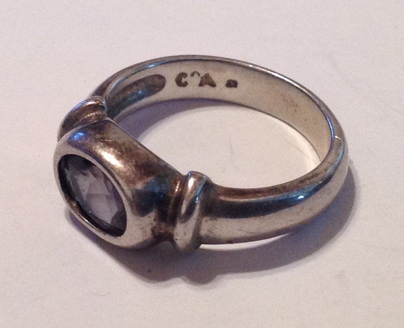 Estate vintage Sterling silver gemstone ring (S) (1 of 3)