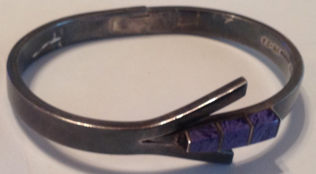 Estate vtg. Mexico Sterling gemstone bracelet (S) (1 of 5)