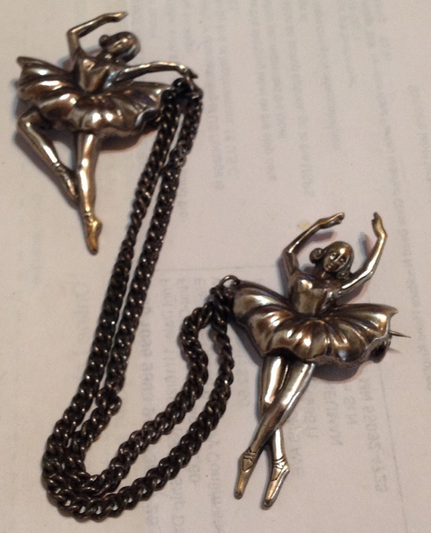 Estate vintage Coro Pegasus Ballerina double brooch (S): Estate. Marked.