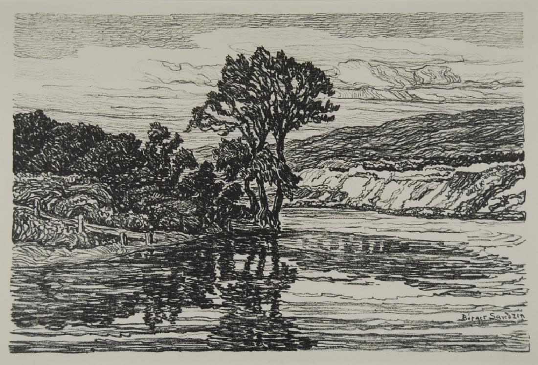 Birger Sandzen (1871-1954): Pa... Creek Letter- copy showing consigned by direct descendent of Robert George Lienroth who was art manager for lithographers Ketterlinus & Company of Philadelphia. Signature: SLR- inscribed. Medium
