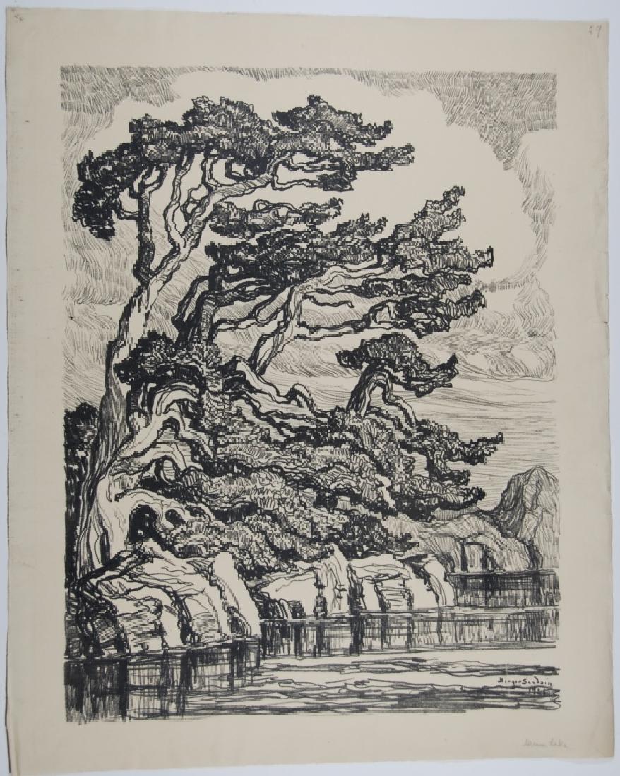 Birger Sandzen (1871-1954): Dream Lake Letter- copy showing consigned by direct descendent of Robert George Lienroth who was art manager for lithographers Ketterlinus & Company of Philadelphia. Signature: SLR- inscribed. Medium: