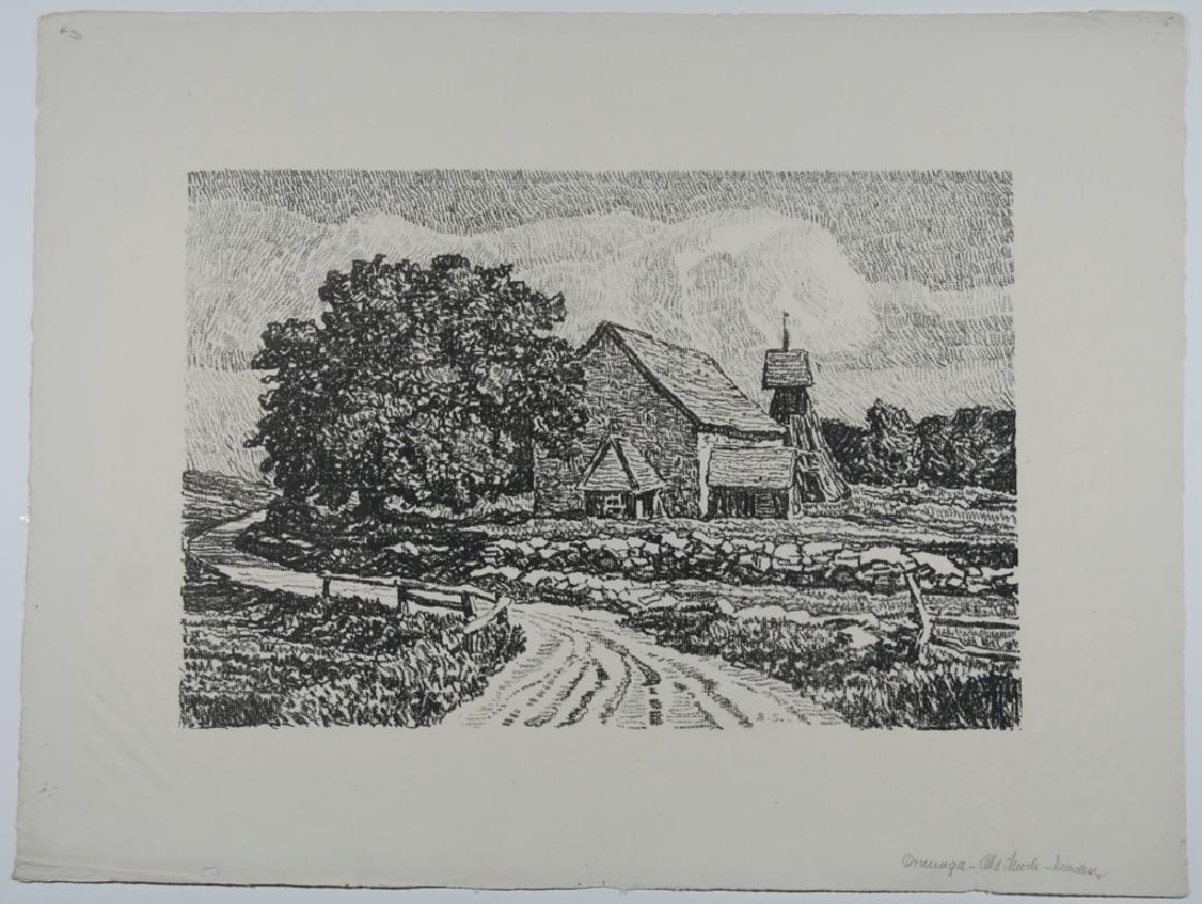 Birger Sandzen (1871-1954: Ormunga - Old Church - Sweden Letter- copy showing consigned by direct descendent of Robert George Lienroth who was art manager for lithographers Ketterlinus & Company of Philadelphia. Signature: SLR 