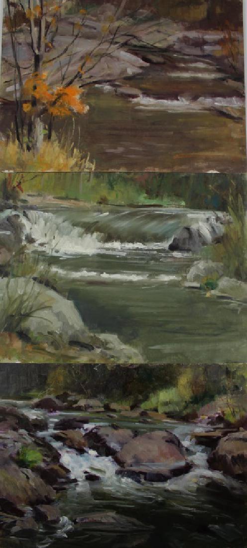 Harry Barton: Harry Barton (1908-2001) Set of 3 paintings. Medium: Oil on Masonite. Size: 12" X 16". Signature:
