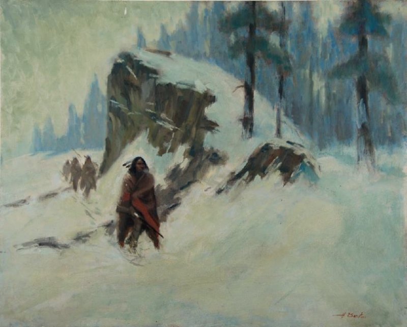 Harry Barton: Harry Barton. "A Cold Trail". "A Cold Trail",SLR Estate Stamp on Verso Harry Lang Barton was active/lived in New York. Harry Barton is known for illustration-book.Harry was a member of the American Ar
