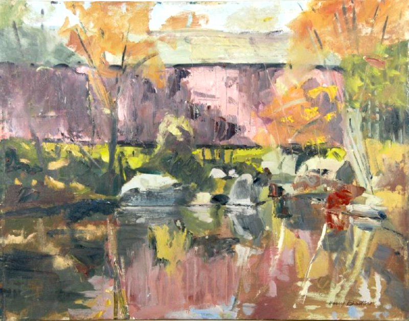 Harry Barton: Harry Barton. "Covered Bridge - Bucks County". "Covered Bridge - Bucks County", SLR Estate Stamp on Verso Harry Lang Barton was active/lived in New York. Harry Barton is known for illustration-book.Ha