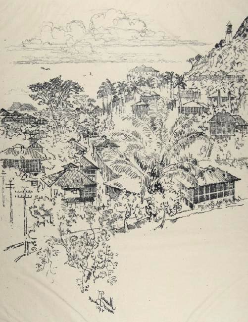 Joseph Pennell: Joseph Pennell. March..... 1912". "march ...?....1912" Panama Not matted Letter- copy showing consigned by direct descendent of Robert George Lienroth who was art manager for lithographers Ketterlinus