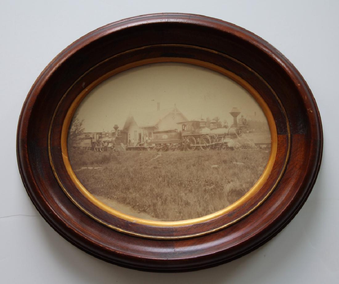 Early 1900's Photograph of a train station: Early 1900's Photograph. Early 1900's photograph of the Danbury Railroad station.. Framed. Size: 8" X 8".