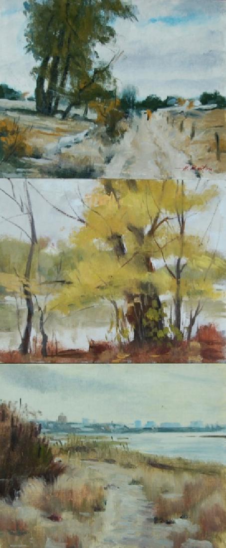 Harry Barton: 1st painting SLR. " Peaceful Living" Estate stamp on verso. Harry Lang Barton was active/lived in New York. Harry Barton is known for illustration-book.Harry was a member of the American Artists Profe