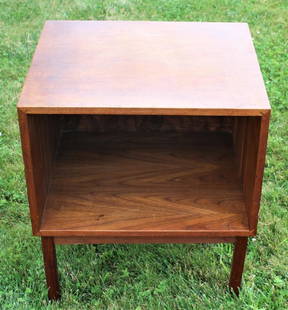 Danish Side Table: Danish side table. Great to hold records. Mid century, Modern Teak. Title: Danish side table. Medium: Wood. Size: 25.25 X 21.25 X 18. Unframed.