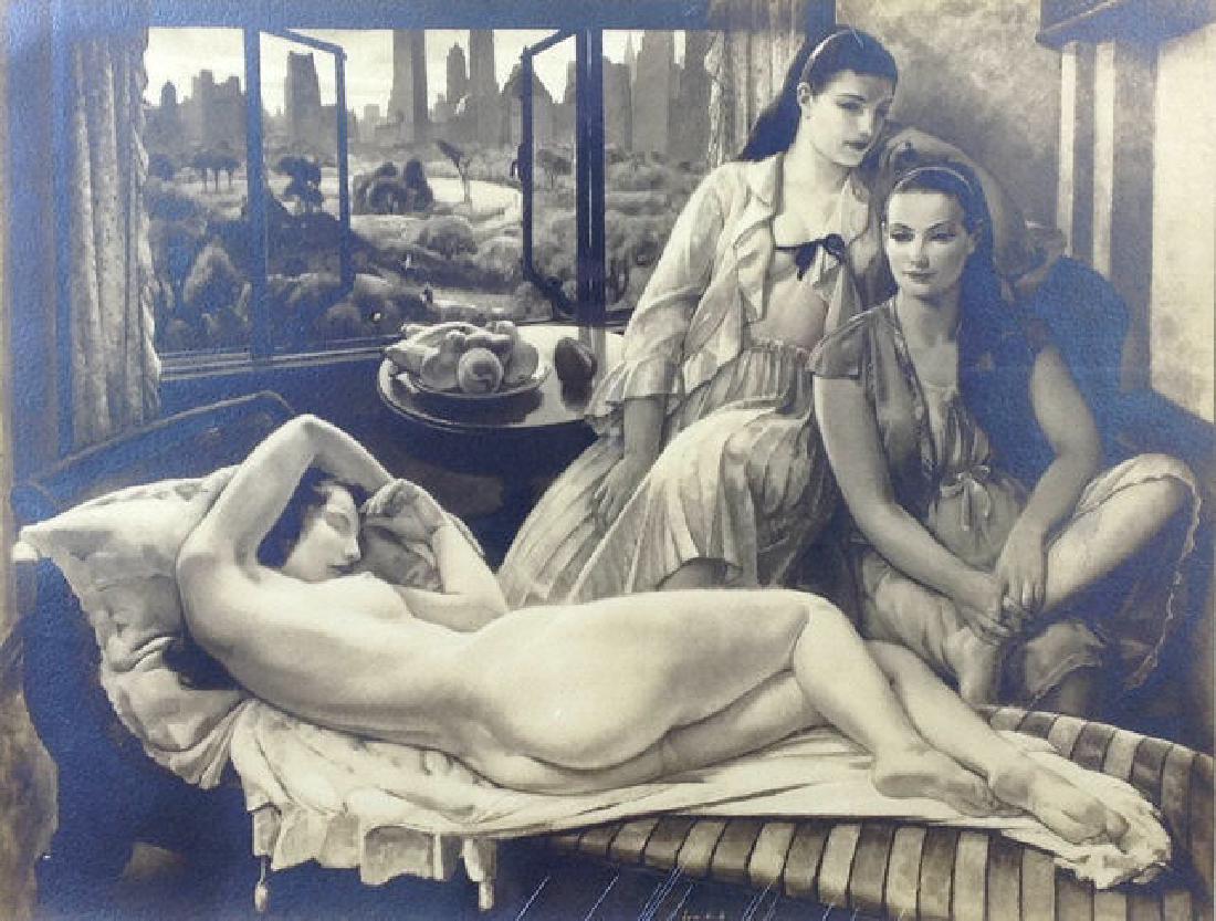 Leon Kroll: "This print is for my Friends Mr. and Mrs. Hessel" bottom left Signed and dated "1931" bottom right. Title: Print Given Friend, 1931. Medium: Photograghy print. Size: 7.25" x 9.5". Signature: SLR. Art